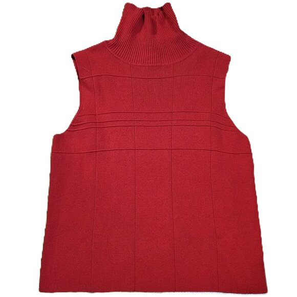 Christopher & Banks Tops - Christopher & Banks Sleeveless Mock Neck Knit Top Windowpane detail